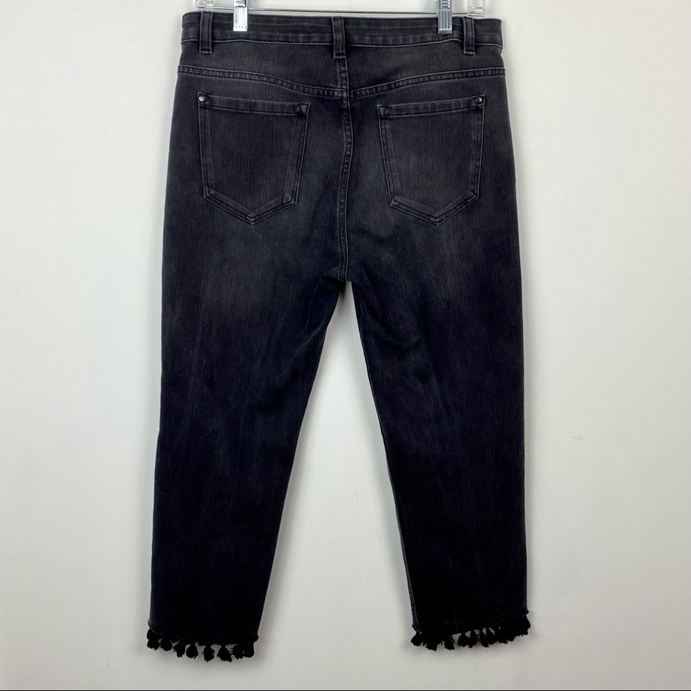 Soft Surroundings Black gray cropped tassel jeans - Picture 10 of 13
